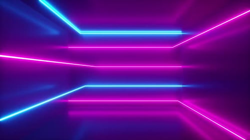 Abstract Background, Moving Neon Rays