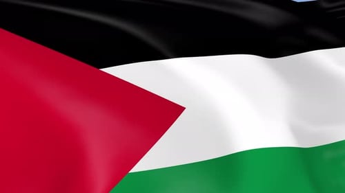 Realistic Waving Flag of Palestine Animation