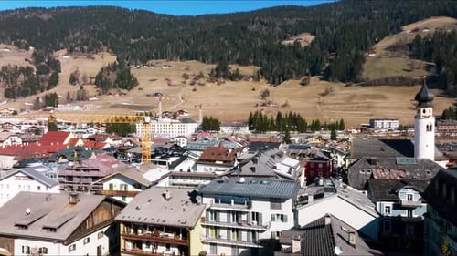 Aerial View of the Alpine Town of San Candido in Italy