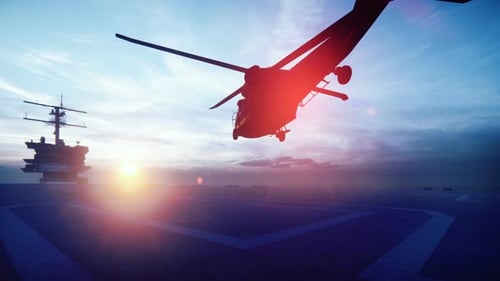 Helicoptero al amanecer