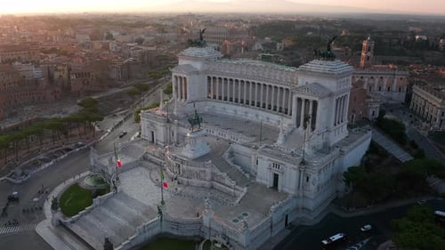 Vista aérea de Vittoriano, famoso marco em Roma, Itália