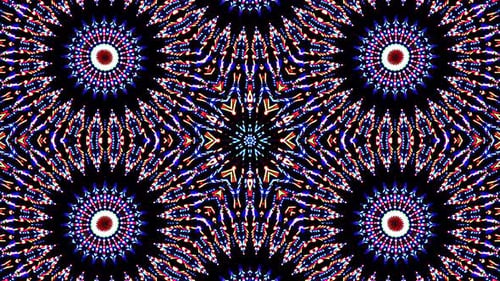 abstract light governing full color, kaleidoscope, black background