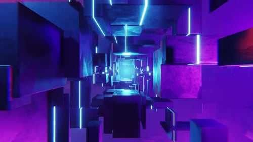 Abstract Cubes Tunnel VJ Loop
