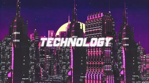 Retro Cyber City Background Technology