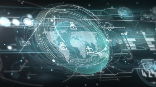 Digital Corporate Data HUD Interface with Modern Technology