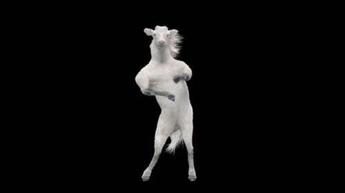 Dancing White Furry Animal Fun 3D Character Animation