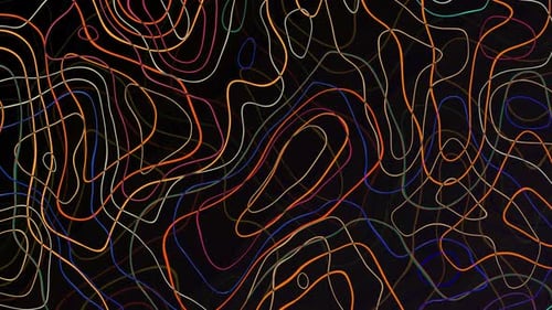 Flowing Neon Glowing Abstract Lines Loop Background