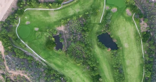 Green Golf Course, Aerial View Putting Green.