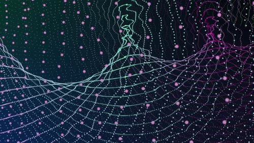 Dynamic Abstract Particle Grid Flowing Technology Background