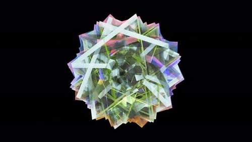 Iridescent Abstract Geometric Sphere Animation Loop Background