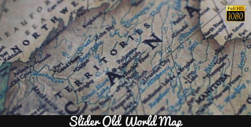 Panning Shot of Vintage Map of Canada and Alaska