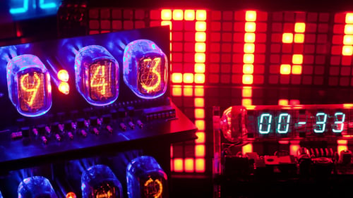 LED-Uhr-Kollektion, Nixie Numbers 3
