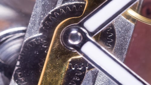 Macro Shot of Intricate Watch Gears in Motion