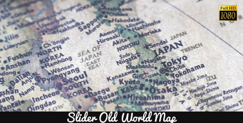 Close Up of Antique Map Showing East Asia