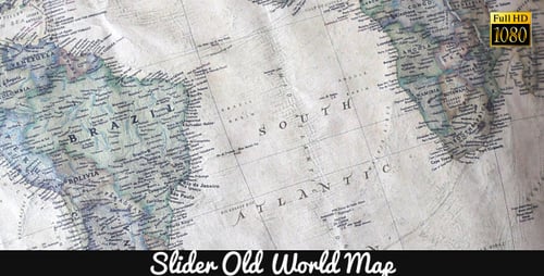 Vintage World Map with South America and Africa