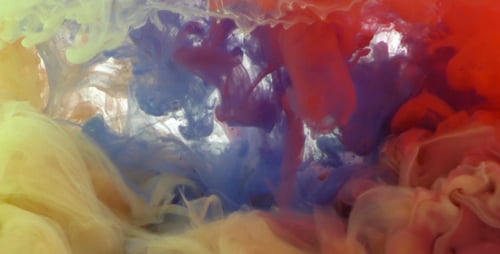 Abstract Colorful Ink Swirls in Mesmerizing Motion
