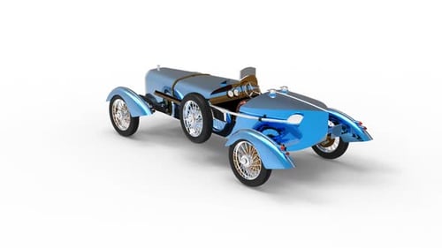 Animated 3D Vintage Classic Car Rotation