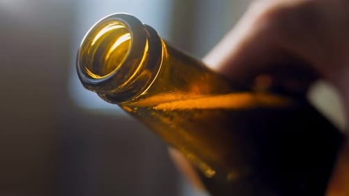Macro Filmed Beer Bottle