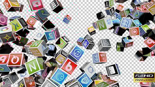 Animated 3D App Icon Cubes Digital Transition