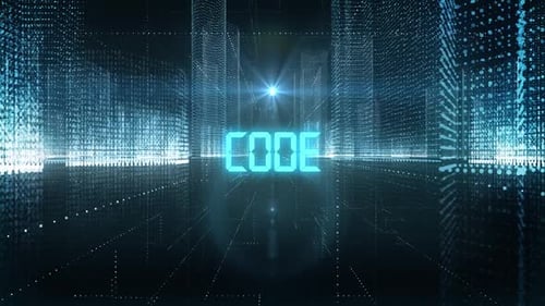 Skyscrapers Digital City Tech Word Code