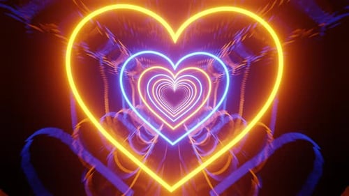 Neon Heart VJ Tunnel 4K
