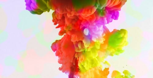 Colorful Ink Plumes Rise Abstractly