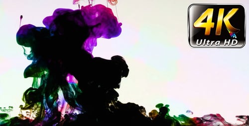 Colorful Ink Dissolving in Water Creating Abstract Art