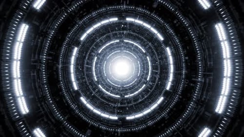 Space White Light Tunnel Loop 4K