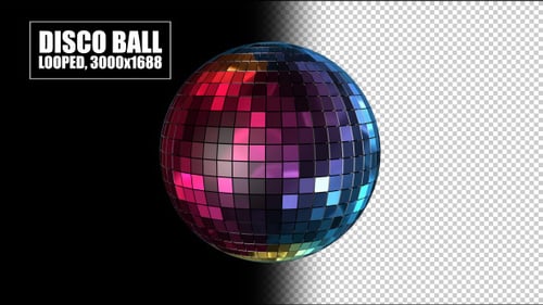 Seamless Looping Animated Disco Ball with Colorful Light Reflections