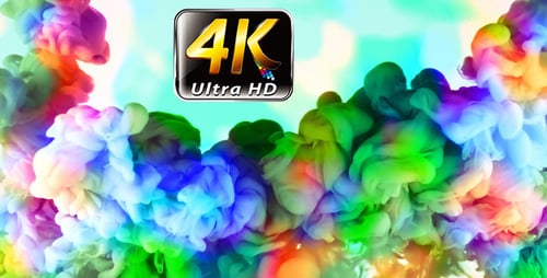 Vibrant Colorful Ink Swirls in Abstract Motion