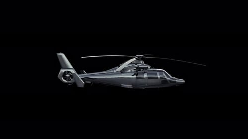Modern Military Helicopter Rotating 3D Render