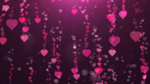 Romantic Falling Hearts Particle Abstract Background