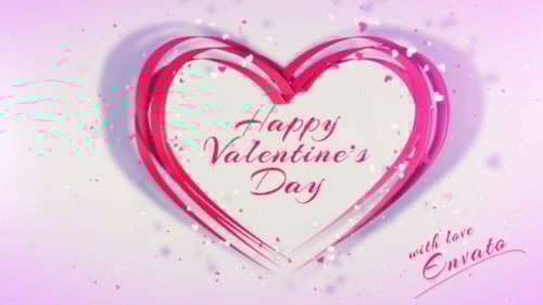 Animated Brush Stroke Heart Valentine's Day Greeting