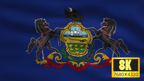 Realistic Waving Pennsylvania State Flag Loop Animation