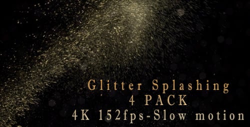 Golden Glitter Particle Splash Overlays