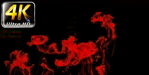 Vivid Red Ink Flowing in Water on Black