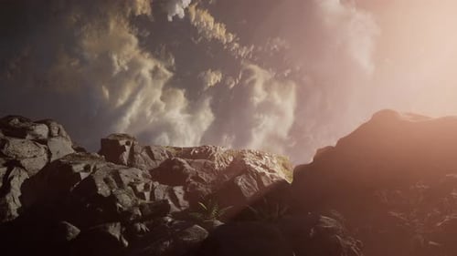 View Above Cloudscape and Mountains