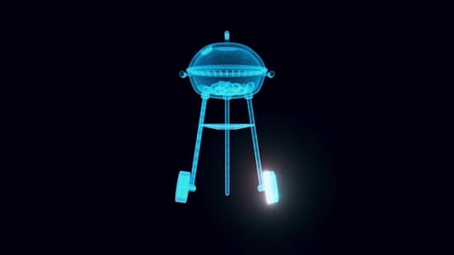 Round Empty Barbecue Grill Or Charcoal Grill Hologram Hd