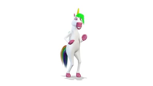 3D Cartoon Unicorn Character Dancing Animation