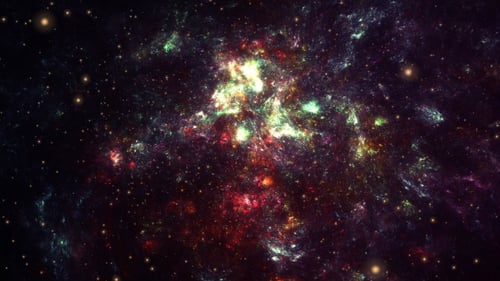 Abstract Space Nebula Background with Twinkling Stars Loop