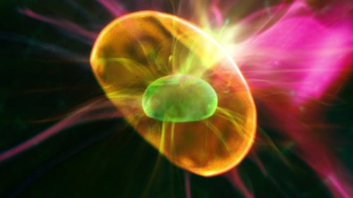 Abstract Glowing Light Orbs Pulsating Dynamically