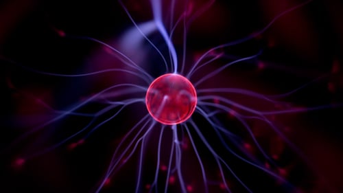 Dynamic Plasma Ball with Electric Currents Abstract Footage