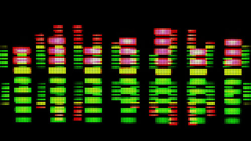 Abstract Animated Graphic Equalizer on Black Background