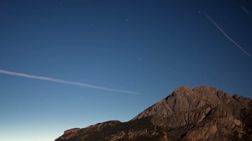 Full Moon Nighttime Mountain Range 4