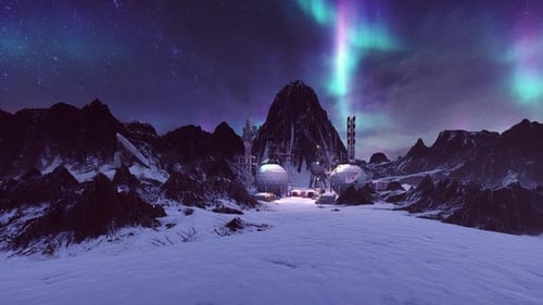Rayonnement du ciel au-dessus de la base spatiale