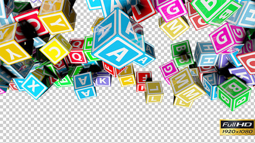 Falling Kids Alphabet Cubes