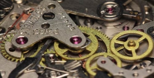 Inside View of Mechanical Watch Movement