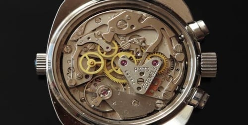 Mechanical Watch Gears in Close Up Detail