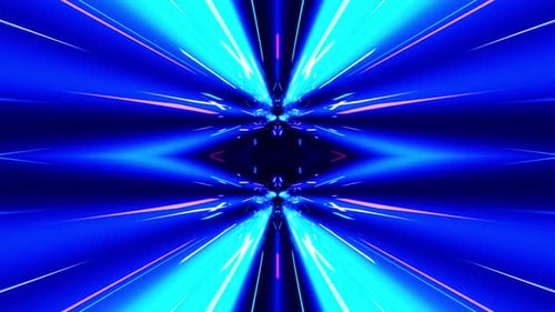 Futuristic Blue Neon Light Speed Tunnel Motion Loop