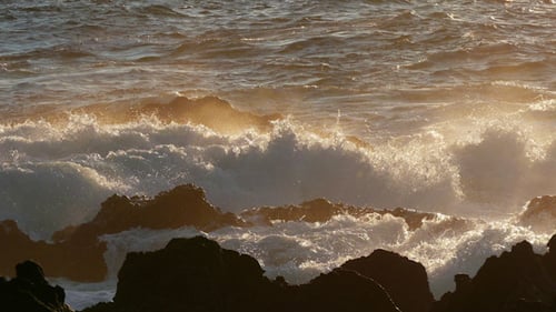 Waves Atlantic Ocean Breaking onto Rocks